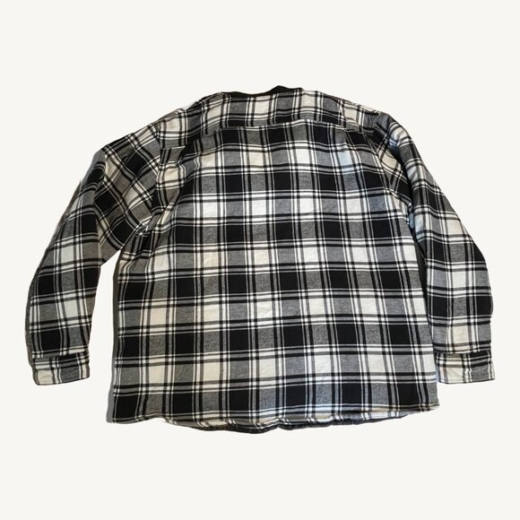 Wrangler Black & White Plaid Hooded Button Up Jacket Size XXL - Picture 10 of 13